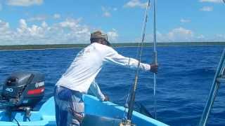 Bayahibe Fishing Centre Dominican Republic Captain Pepe Giant Wahoo Caught By Hand Line [upl. by Nova]