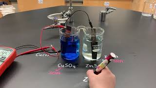 Standard ZincCopper Voltaic Cell with Salt Bridge [upl. by Dulcinea]