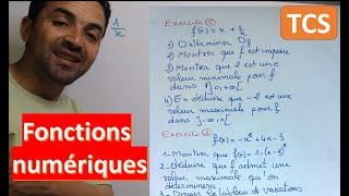 Maths tronc commun fonctions numériques exercicce الجدع المشترك العلمي والتكنولوجي تمرين مهم [upl. by Thorfinn242]