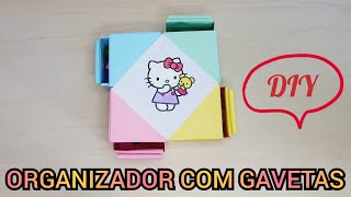 Como Fazer Organizador de Papel com Gavetas  origami paper craft  Artesanato em papel [upl. by Aisined218]