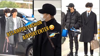 BTS all members airport enter 😄 bts airport dress up [upl. by Dudley]