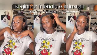 REALISTIC BEGINNER start to finish frontal wig install  How to install a frontal wig tutorial [upl. by Selima658]