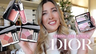 DIOR SPRING 2024 COLLECTION Review  DIOR Pink Organza Eyeshadow Palette Delicate Rose Blush amp More [upl. by Yednil573]