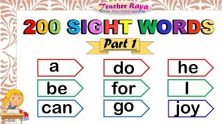 SIGHT WORDS  200 Sight Words For Kids  Part 1  Reading Practice for Kids [upl. by Frendel]