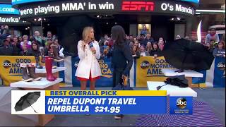 Repel Umbrella  Good Morning America ABC [upl. by Noneek]