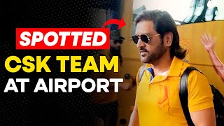 IPL 2024 MS Dhoni Spotted with Team CSK at Airport  CSK [upl. by Prady]