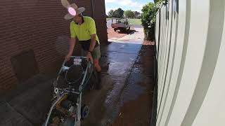 Pressure washing with Rotary Makinex dual action walk behind [upl. by Ailima921]