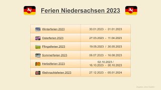 Ferien Niedersachsen 2023 [upl. by Lahcsap827]