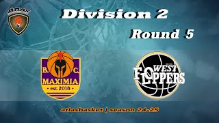 Atlasbasket  Div 2Round 5  MAXIMIA vs WEST FLOPPERS [upl. by Odraode67]