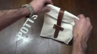 Make a Canvas and Leather lined Lunch Bag sew a sack [upl. by Lail]