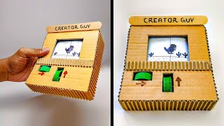 How To Make Google TRex Runner Game From Cardboard  DIY Cardboard Gameboy [upl. by Tereb]