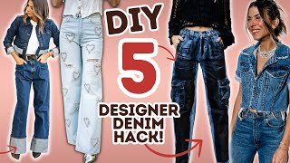 5 DESIGNER Dupes 2023 Denim Trends  Upycles  DIY w Orly Shani [upl. by Ubana]