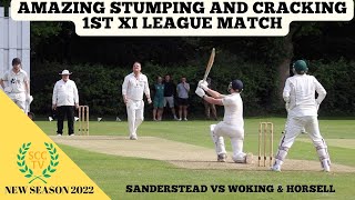 CRACKING 1st XI Surrey Championship Match  Sanderstead vs Woking amp Horsell  Amazing Stumping [upl. by Ogaitnas]