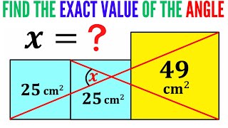 Can you find the exact value of angle X  Three square with the diagonals  math maths [upl. by Ware]