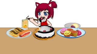 ASMR Mukbang eatingcake amp pastries  Gacha Club [upl. by Eemaj]