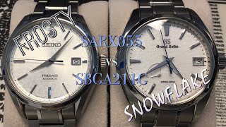 Grand Seiko vs Seiko Snowflake SBGA211G vs Frosty SARX055 [upl. by Ethe696]