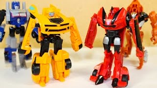 TRANSFORMERS ROBOTS IN DISGUISE POWER SURGE OPTIMUS PRIME BUMBLEBEE SIDESWIPE ONE STEP CHANGERS [upl. by Ezar]