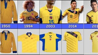 Colombia National Football Team Evolution Jersey  History Jersey Footballjersey soccer [upl. by Travis159]