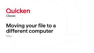 Quicken Classic for Mac Moving your Quicken file from one computer to another [upl. by Vahe130]