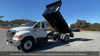 2015 Ford F750 Flatbed Dump Truck  Sold [upl. by Bille829]