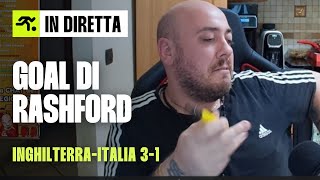 INGHILTERRA ITALIA 31 la REAZIONE dei TIFOSI al GOAL DI RASHFORD [upl. by Aicargatla]