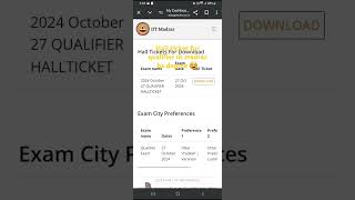 Hall ticket for iitm qualifier exam download iitmadras qualifier quiz1 math1 stats1 ct1 ai [upl. by Anaahs]