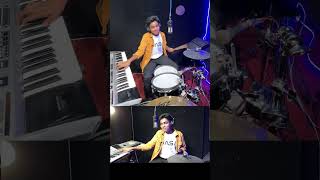 Heat waves by GlassAnimals sajan playing and singing together cover drums singing musician [upl. by Nemad]