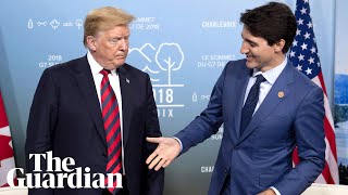 Trump and Trudeau meet at G7 amid trade tensions [upl. by Assiron828]