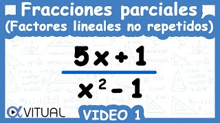 ⚡Descomposición en Fracciones Parciales Factores Lineales no Repetidos Método I  Video 1 de 4 [upl. by Yorker]