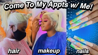 vlog come to my appts with me hair makeup acrylic nails etc  Localblackchild [upl. by Orland]