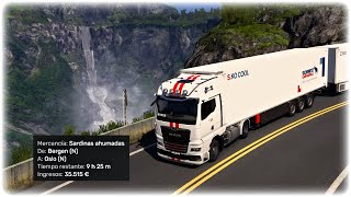 Ruta por Noruega con doble remolque y cambio manual  ETS2 [upl. by Rennob]