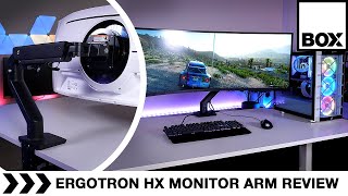 Ergotron HX Desk Monitor Arm with HD Pivot Review  Best Mount for 1000R Curved Monitors [upl. by Gannie]