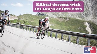 Ötztaler Radmarathon 2023 Kühtai descent with 101 kmh [upl. by Ttennej]