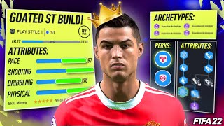 FIFA 22 Pro Clubs  ‘GOATED’ Striker BuildRecreating CR7Ronaldo Virtual ProTraits [upl. by Clough]