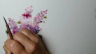 Hedwigs Art watercolor flowers Lilacs [upl. by Nek]