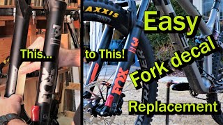 How to Replace Fork Decals Stickers FOX Performance on Trek Fuel EX [upl. by Akino]