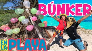 Construyo BUNKER en la PLAYA con PALMERAS [upl. by Neibaf]