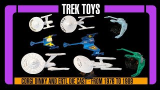 Trek Toys  Die Cast Corgi Dinky and Ertl Enterprise and Klingon movie ships from 1979 to 1989 [upl. by Liggitt166]