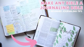 Make any bible a journaling Bible  Beginner Bible Journaling Tips [upl. by Roselba134]