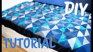 DIY Tutorial Patchworkdecke nähen Ganz einfach eine Patchworkdecke nähen für Anfänger [upl. by Airlie565]