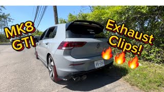 MK8 GTI FULL MILLTEK RACE EXHAUSTMILLTEK CATTED HIFLOW DOWNPIPE SOUND CLIPS [upl. by Atikir534]