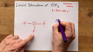 Lewis Structure of ClF3 chlorine trifluoride also VSEPR hybridization [upl. by Atselec]