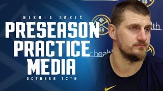 Nikola Jokić Post Practice Media 🎙  Denver Nuggets Preseason [upl. by Cul]