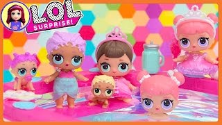 LOL Surprise Dolls Wave 2 Mermaid Twin Babies Ultra Rare in Barbie Pool Kids Toys [upl. by Aynosal]