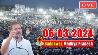 Rahul Gandhi LIVE Rahul Gandhis Public Meeting at Badnawar  Madhya Pradesh LIVE  06032024 INC [upl. by Barra752]