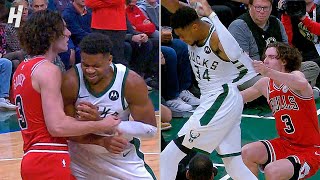 Giannis Antetokounmpo SHOVES Giddey 😳 HEATED MOMENT [upl. by Darlleen]