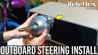 Outboard Steering System Install  NFB SafeT II  Jon Boat Side Console Conversion Part 3 [upl. by Odraude661]