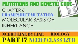 PART17MUTATION AND GENETIC CODECHAPTER 6 NCERT CLASS 12TH BIOLOGY [upl. by Jempty]