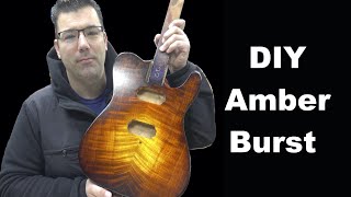 DIY Amber Burst on Flame Maple with Angelus Dyes  Full Masterclass [upl. by Ahsykal]