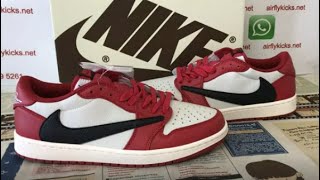 Unboxing Travis Scott x Air Jordan 1 Low Chicago 1st Review [upl. by Shanna]